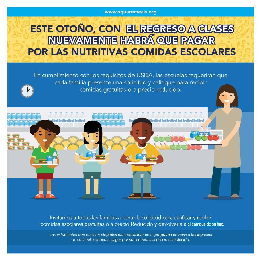 Back to school meals flyer spanish