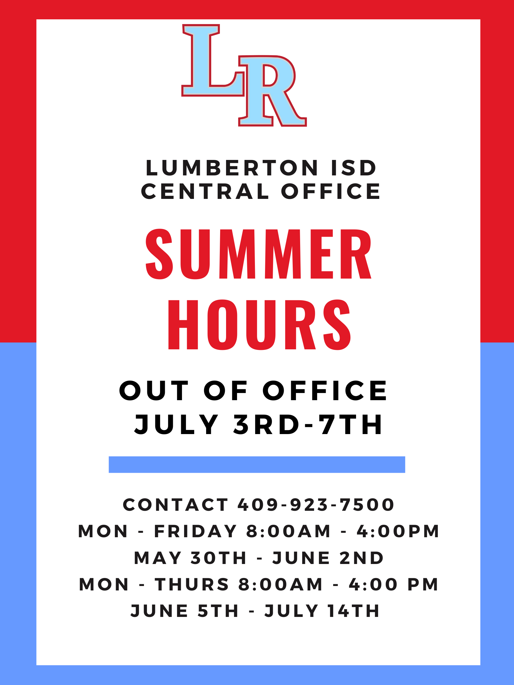 Central Office Summer Hours